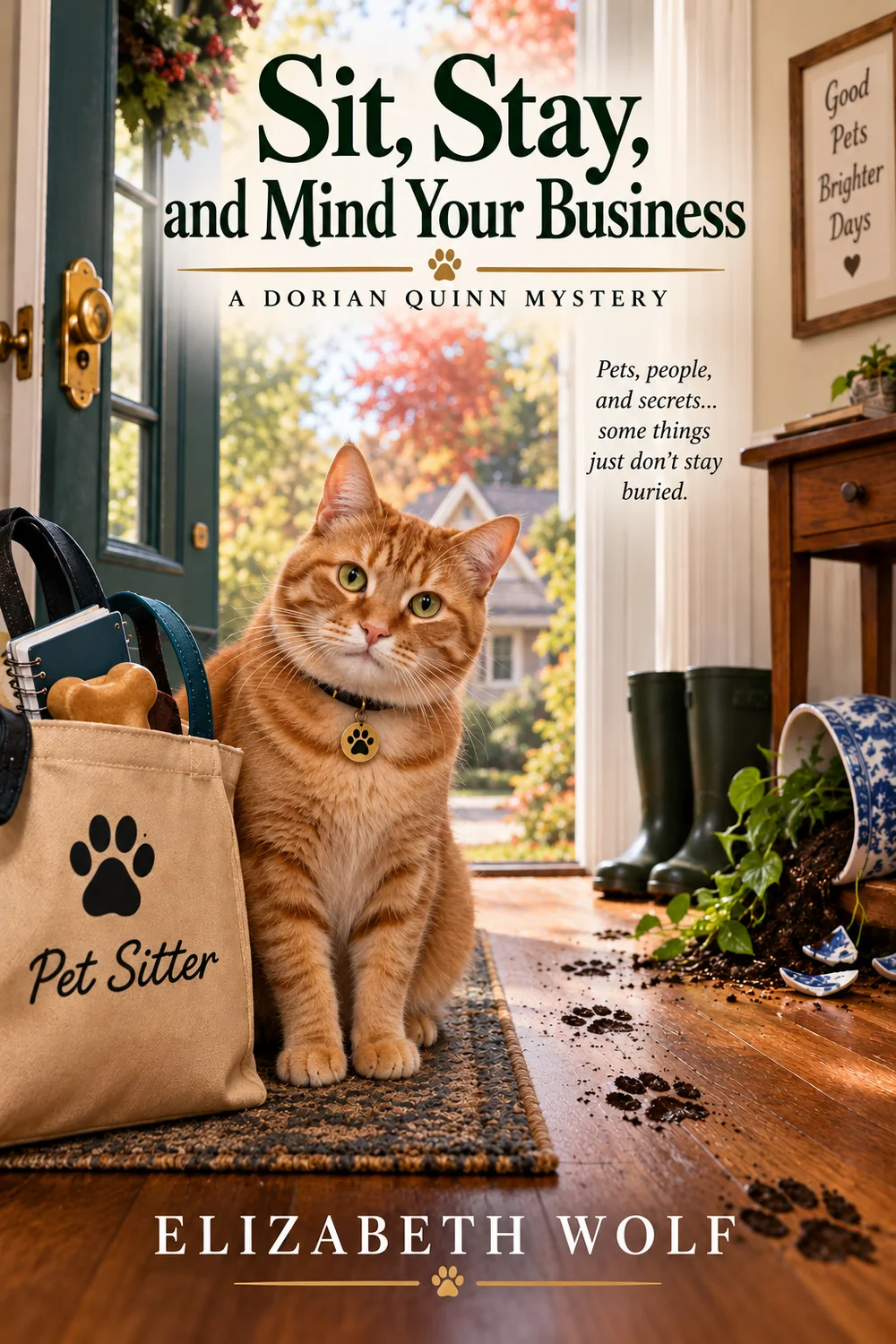 Sit, Stay, and Mind Your Business — A Dorian Quinn Mystery by Elizabeth Wolf
