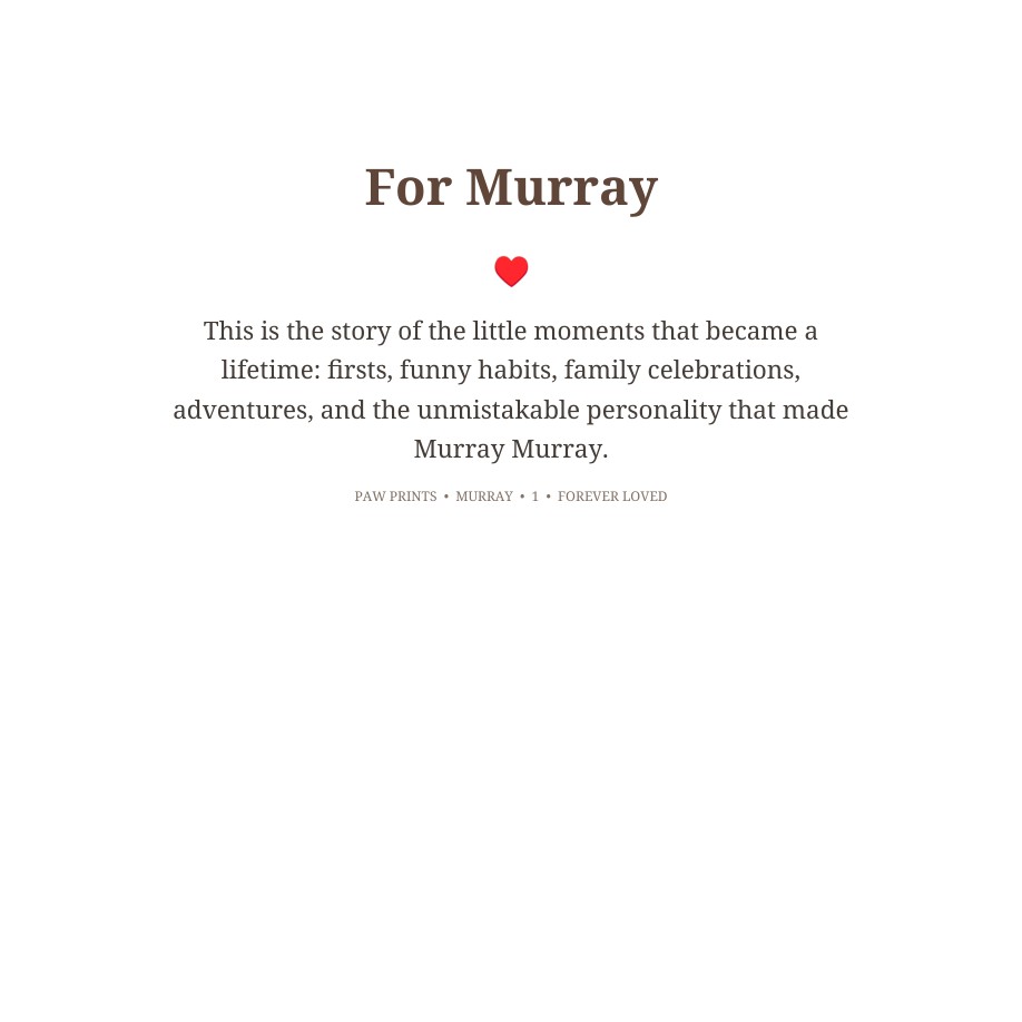 Murray Celebration of Life book sample page 3