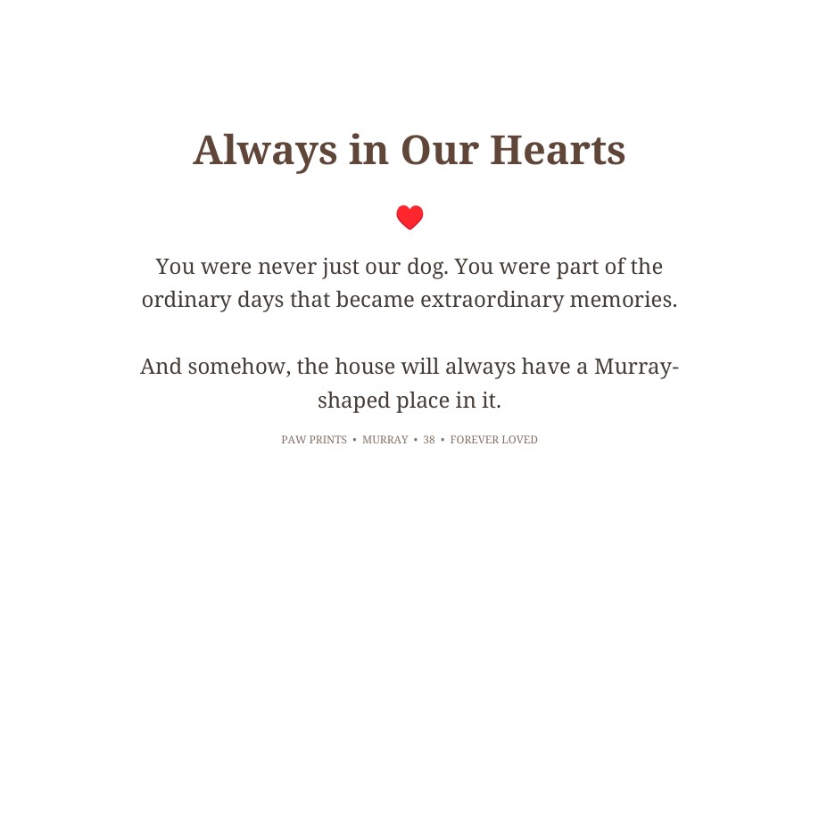 Murray Celebration of Life book sample page 42